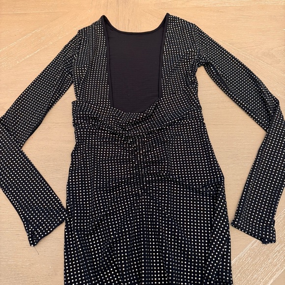 WeWoreWhat Black and Silver Sparkle Backless Formal Dress - Picture 7 of 13